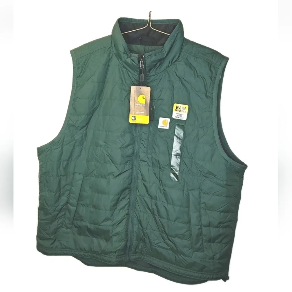 Carhartt Gilliam Rain Defender Vest Jacket Men 2X Green Full Zip Softshell Nwt